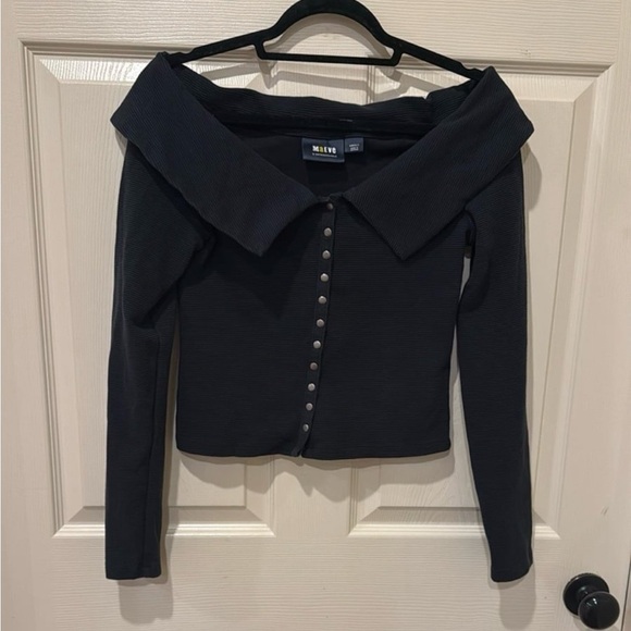 Maeve Black Off-Shoulder Top - Picture 2 of 8